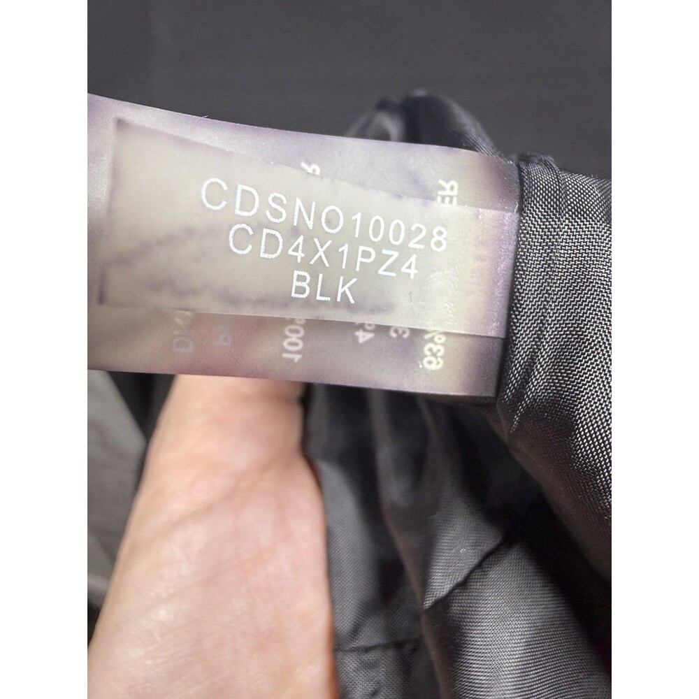 Calvin Klein Black Sheath Dress Sz 10 Sleeveless Mock Neck Faux Wrap Career Work - Picture 9 of 12